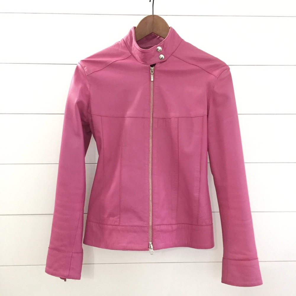 OSCAR LEOPOLD Gorgeous Pink Lambskn Leather Jacket